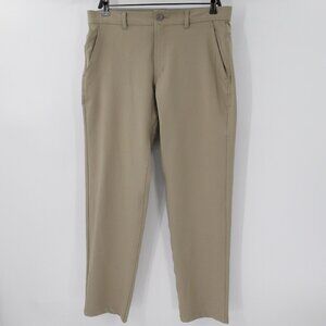 Free Fly Pants Mens 32 34x29.5 Performance Chino Straight Leg Flat Front Beige